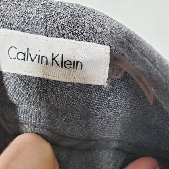 Calvin Klein Classic Fit Straight Leg Stretch Luxe Pants Charcoal Gray Size 12 - Picture 8 of 12